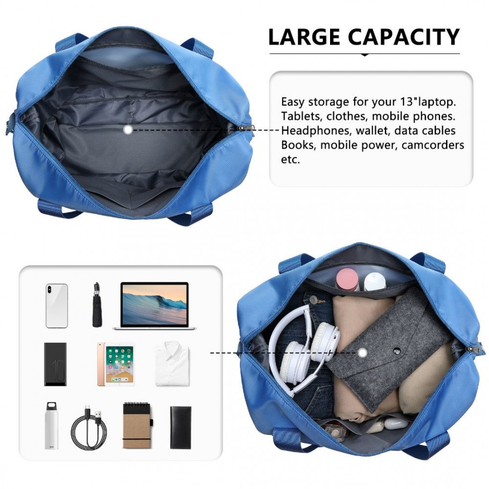 EA2212 - KONO TWO PIECES EXPANDABLE DURABLE WATERPROOF TRAVEL DUFFEL BAG SET - NAVY - The Baggage Shop