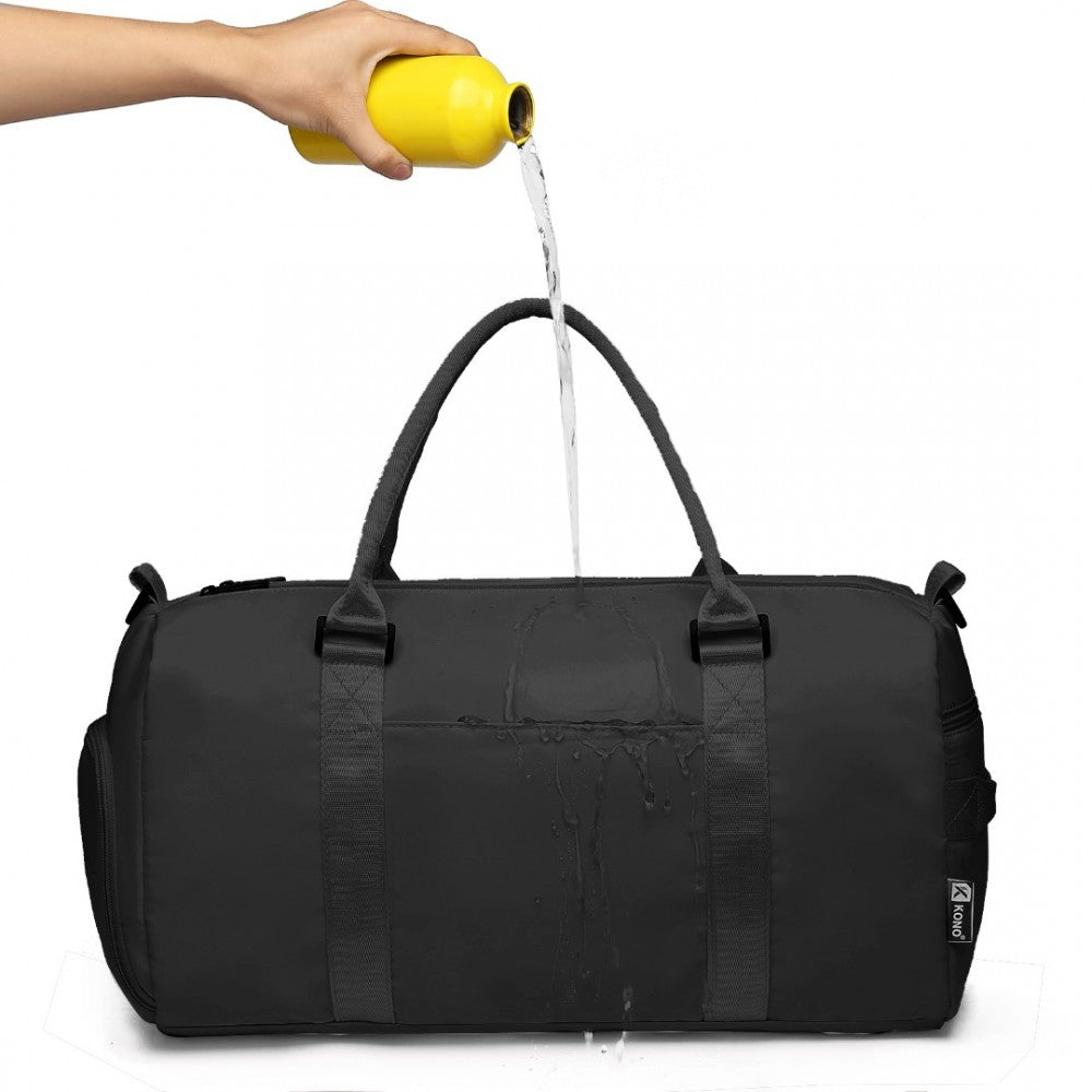 EA2213 - KONO MULTI WATERPROOF GYM BAG CARRY ON WEEKEND BAG - BLACK - The Baggage Shop