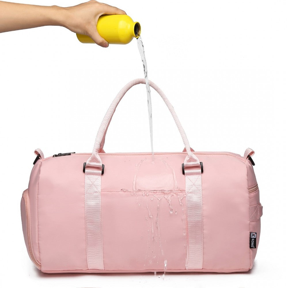 EA2213 - KONO MULTI WATERPROOF GYM BAG CARRY ON WEEKEND BAG - PINK - The Baggage Shop