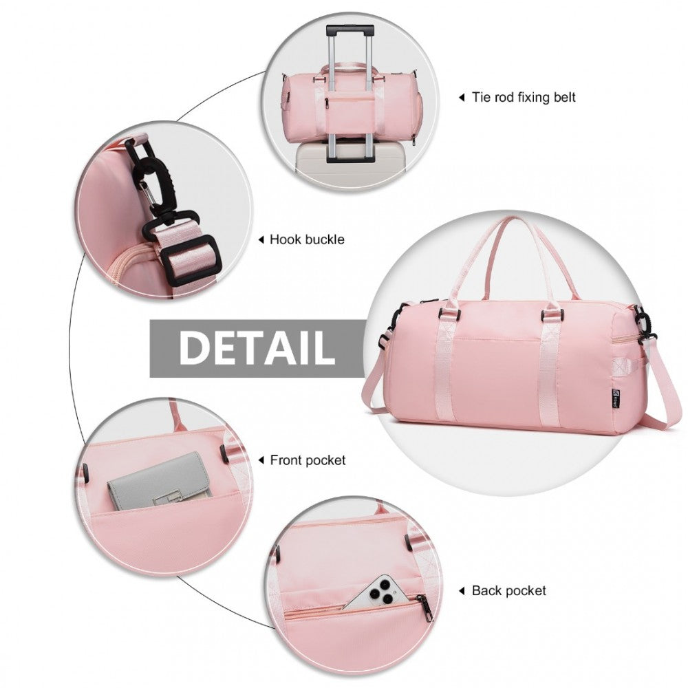 EA2213 - KONO MULTI WATERPROOF GYM BAG CARRY ON WEEKEND BAG - PINK - The Baggage Shop