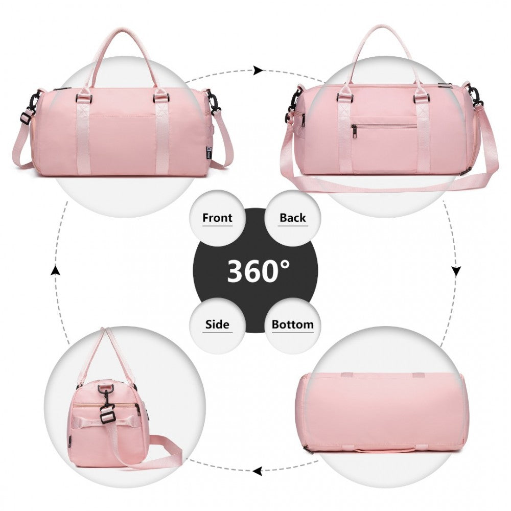 EA2213 - KONO MULTI WATERPROOF GYM BAG CARRY ON WEEKEND BAG - PINK - The Baggage Shop