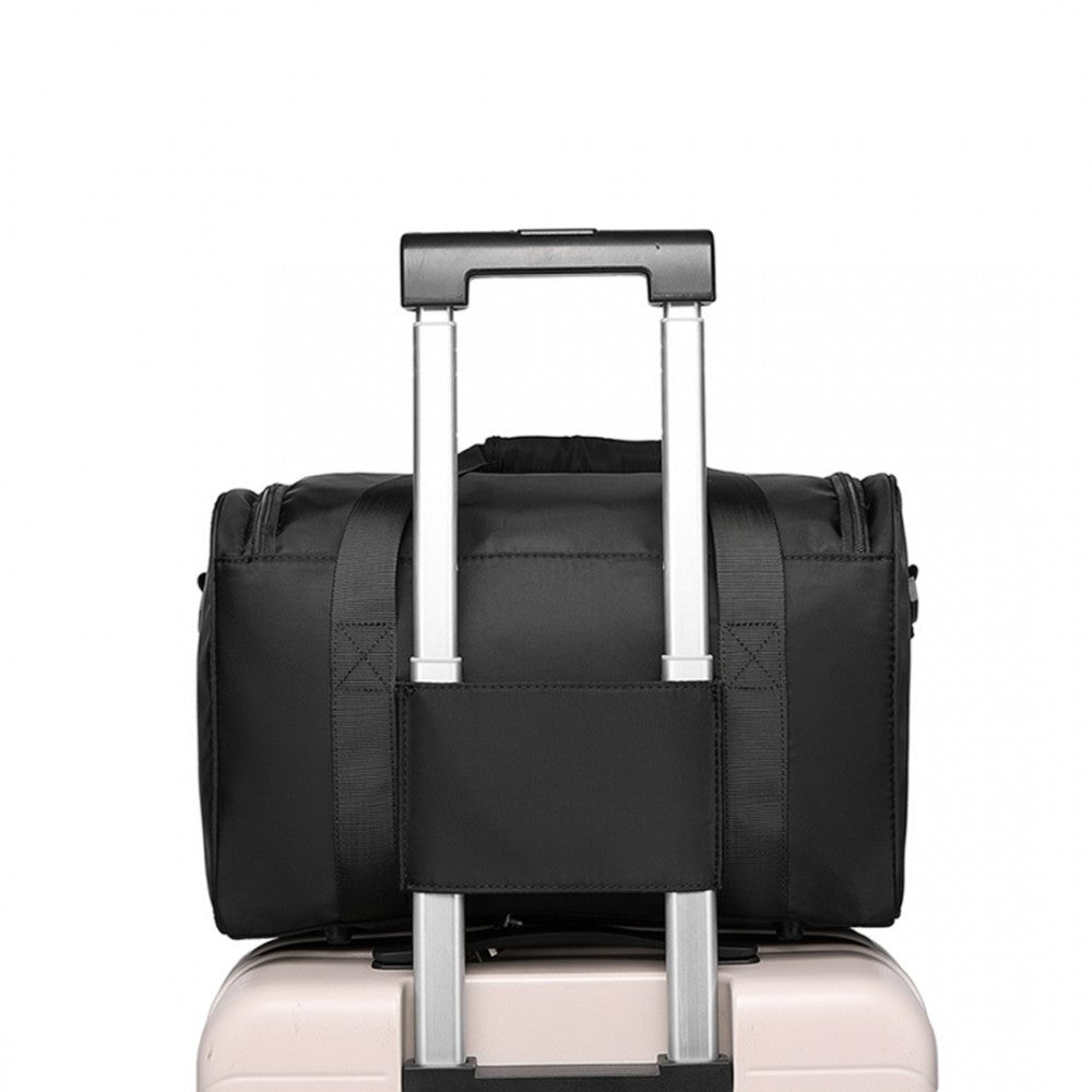 EA2321 - KONO SPACIOUS TRAVEL STORAGE BAG HANDBAG - BLACK - The Baggage Shop