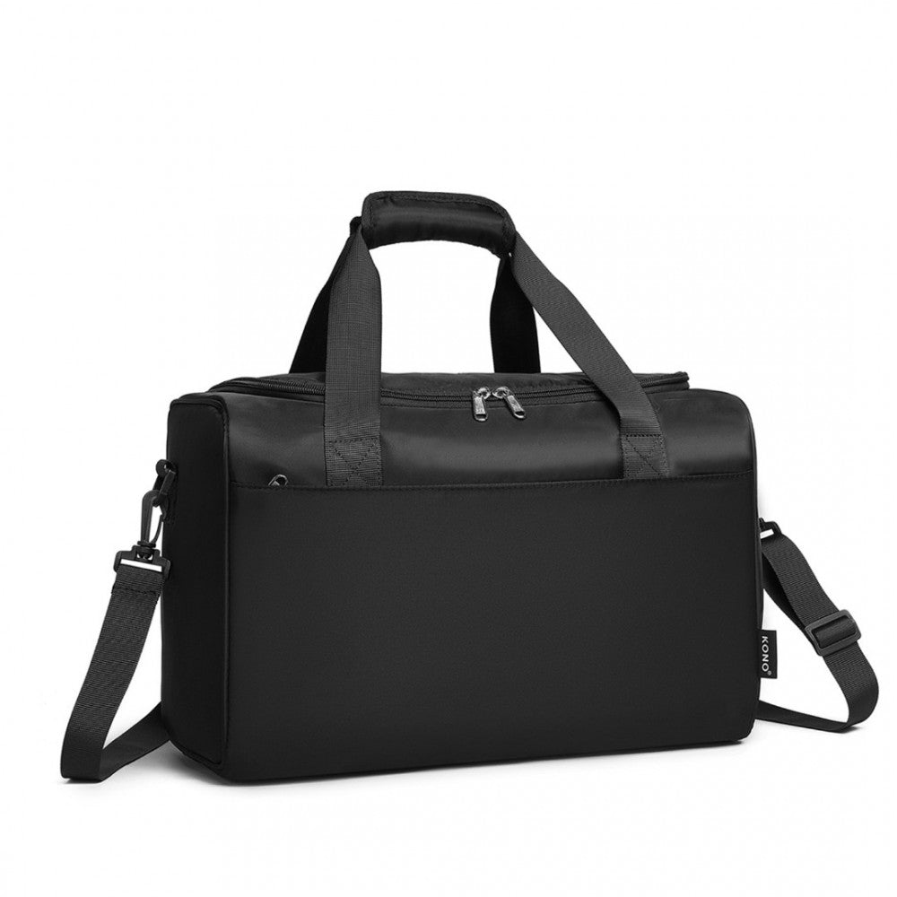 EA2321 - KONO SPACIOUS TRAVEL STORAGE BAG HANDBAG - BLACK - The Baggage Shop