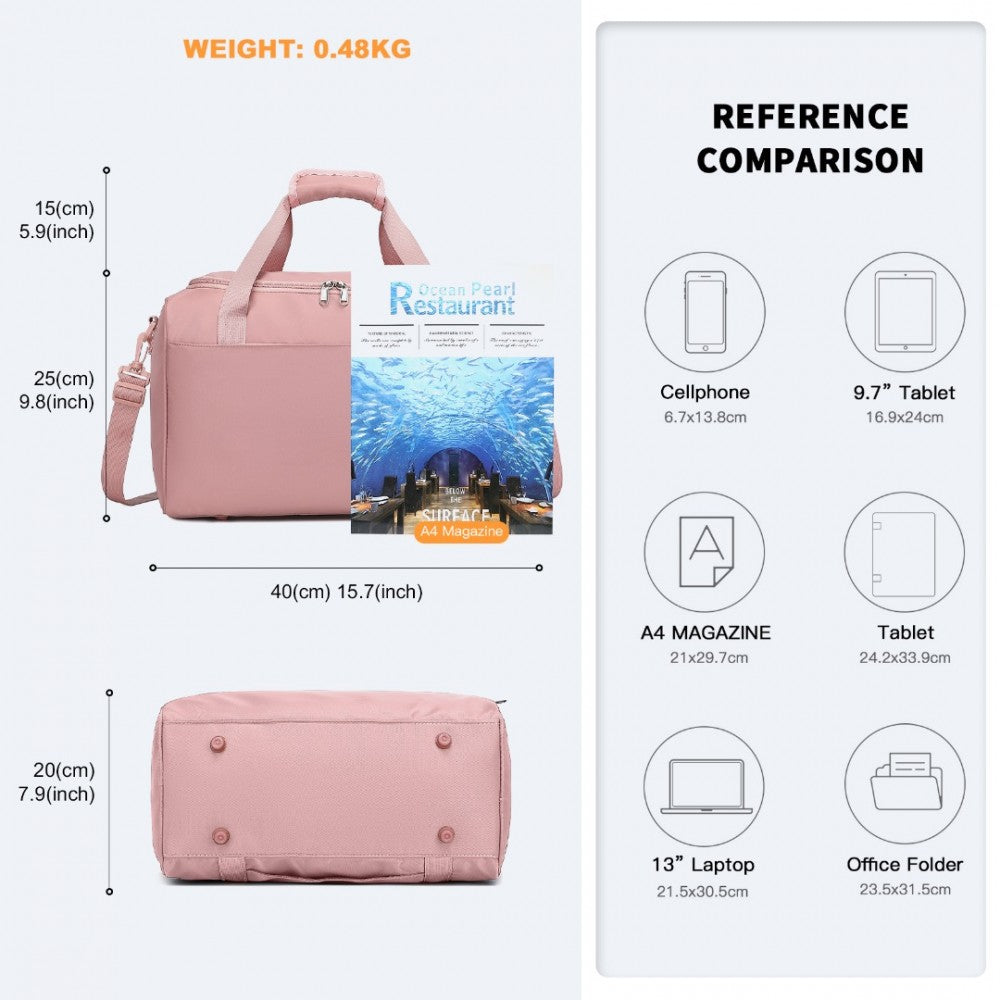 EA2321 - KONO SPACIOUS TRAVEL STORAGE BAG HANDBAG - NUDE - The Baggage Shop