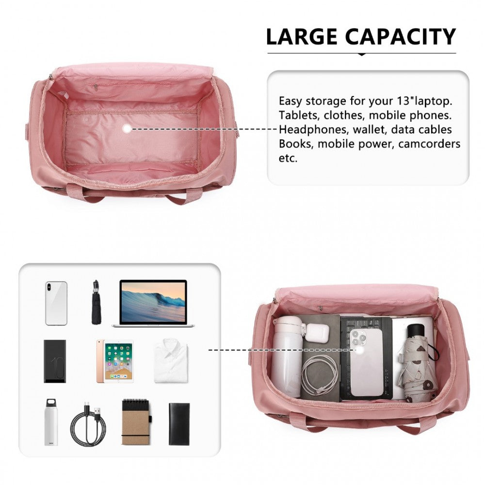 EA2321 - KONO SPACIOUS TRAVEL STORAGE BAG HANDBAG - NUDE - The Baggage Shop