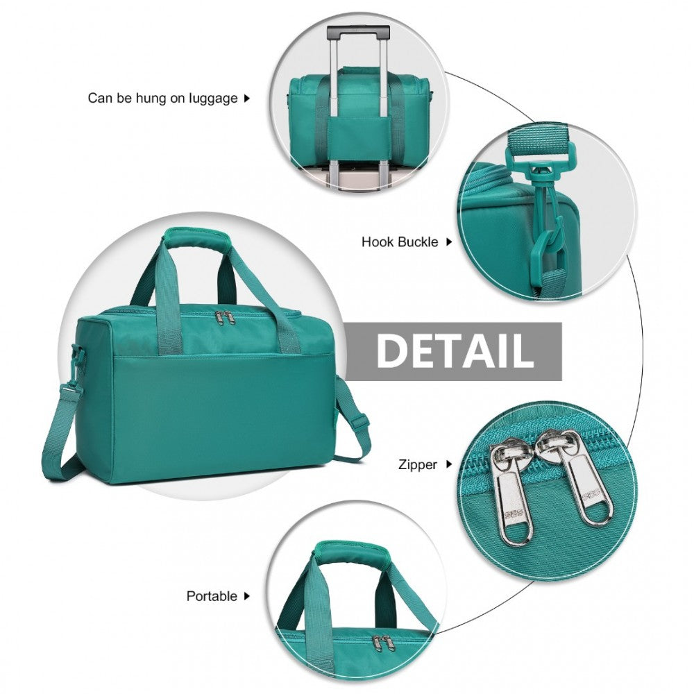 EA2321 - KONO SPACIOUS TRAVEL STORAGE BAG HANDBAG - TEAL - The Baggage Shop