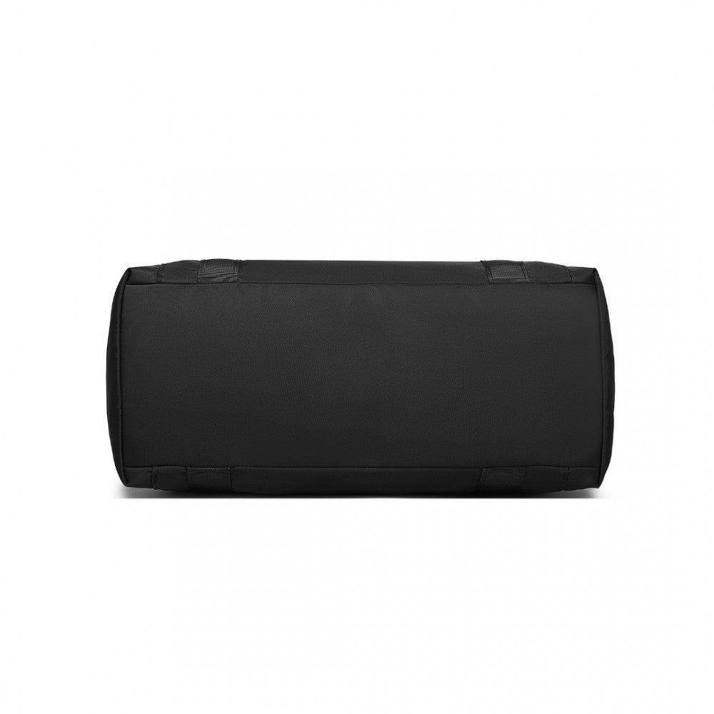EA2402 - KONO MULTIFUNCTIONAL LARGE CAPACITY LIGHTWEIGHT WATER-RESISTANT TRAVEL AND GYM DUFFEL BAG WITH WET AND DRY SEPARATION COMPARTMENT - BLACK - The Baggage Shop