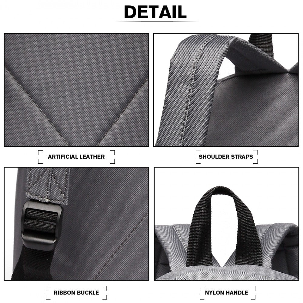 700D - MISS LULU CLASSIC LARGE CAPACITY UNISEX EVERYDAY BACKPACK - BLACK - The Baggage Shop