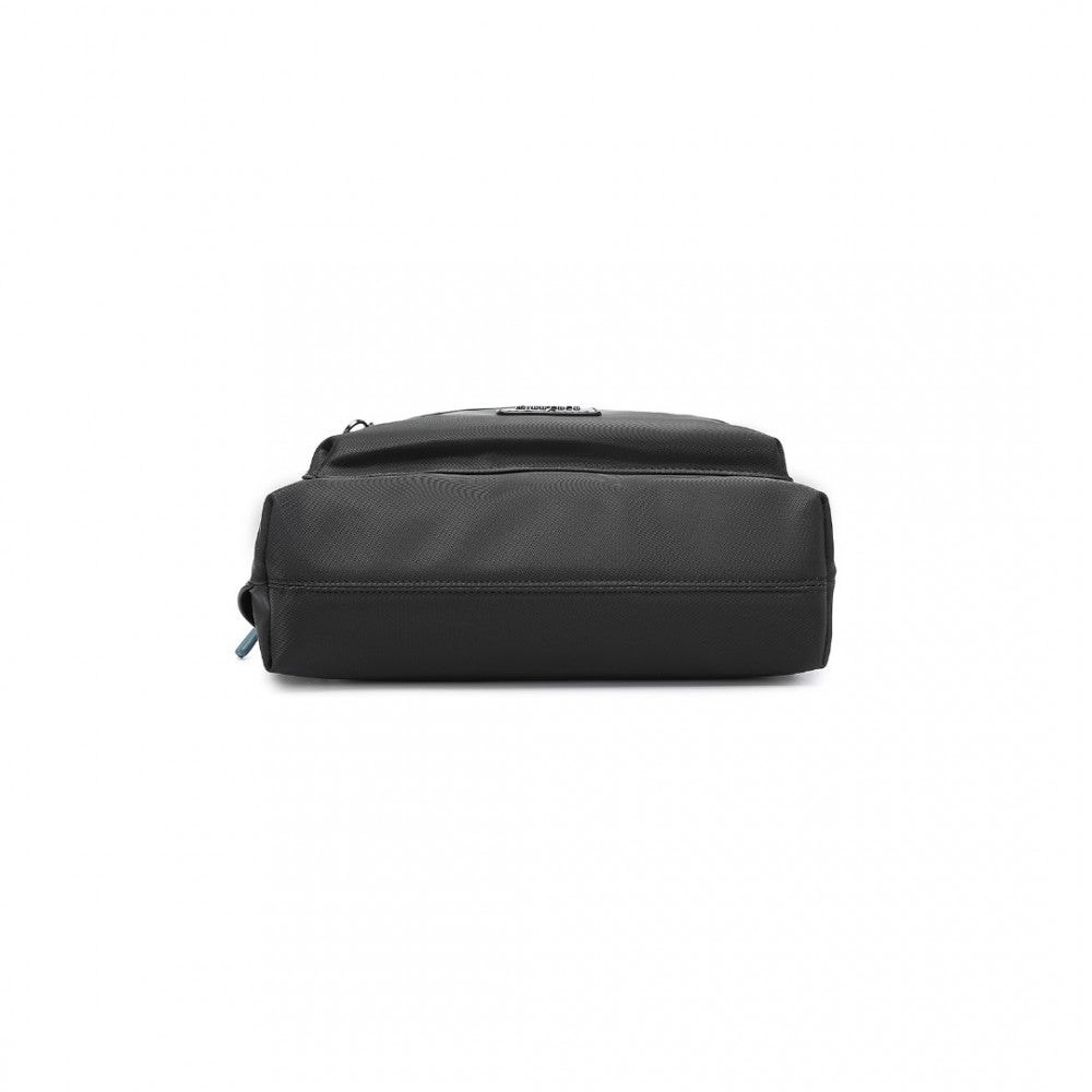 LT2355 - MISS LULU SIGNATURE STYLE BACKPACK WITH UNIQUE DETAILS - BLACK - The Baggage Shop