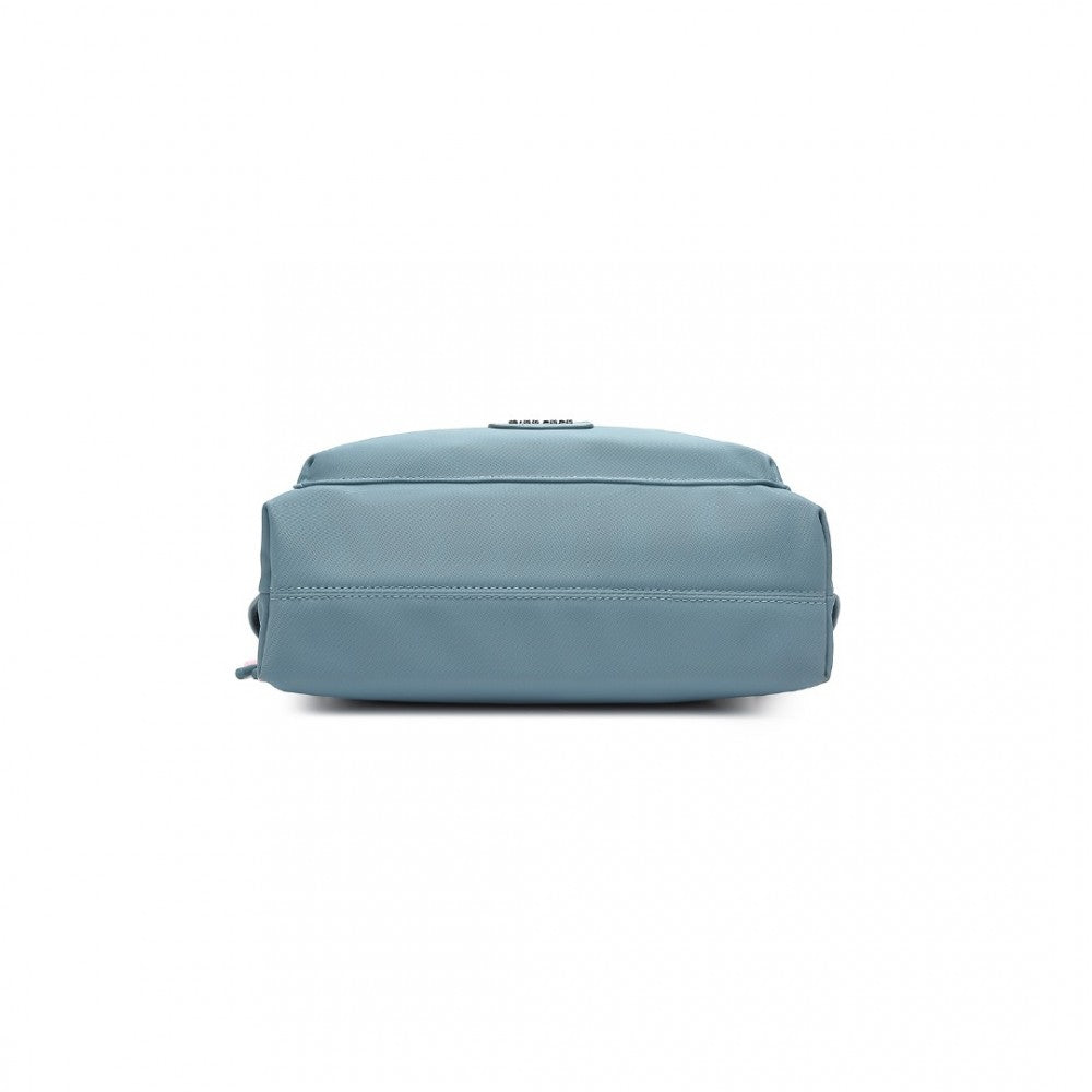 LT2355 - MISS LULU SIGNATURE STYLE BACKPACK WITH UNIQUE DETAILS - BLUE - The Baggage Shop