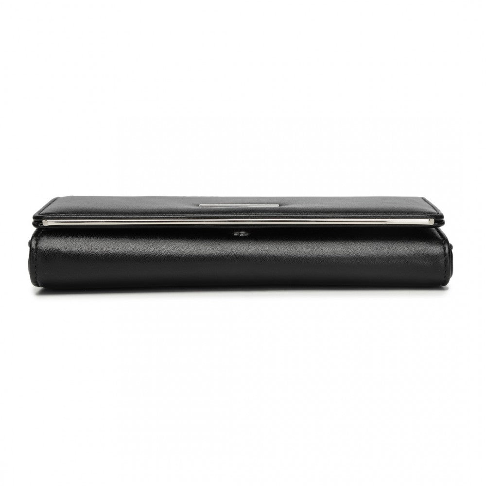 WTM2454 - MISS LULU SLEEK AND ELEGANT LONG WALLET FOR WOMEN– A TIMELESS ACCESSORY - PURPLE - The Baggage Shop