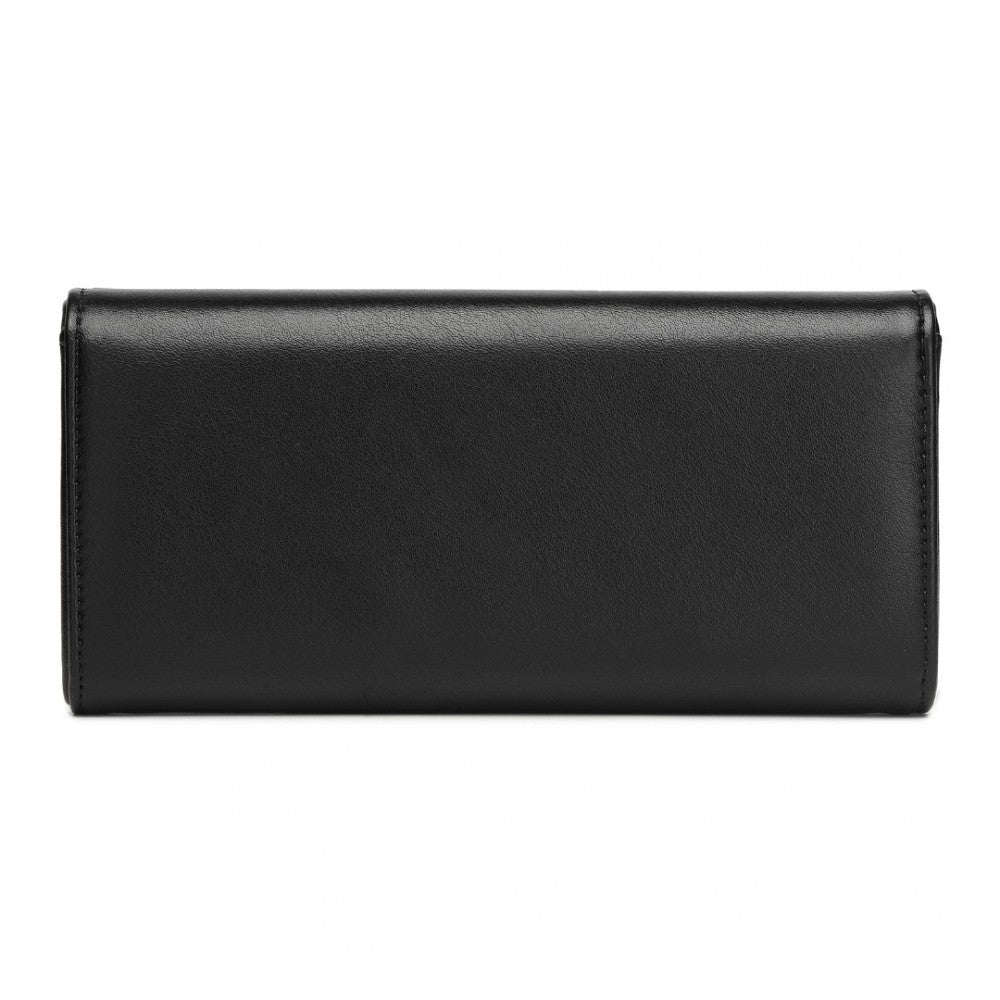 WTM2454 - MISS LULU SLEEK AND ELEGANT LONG WALLET FOR WOMEN– A TIMELESS ACCESSORY - PURPLE - The Baggage Shop