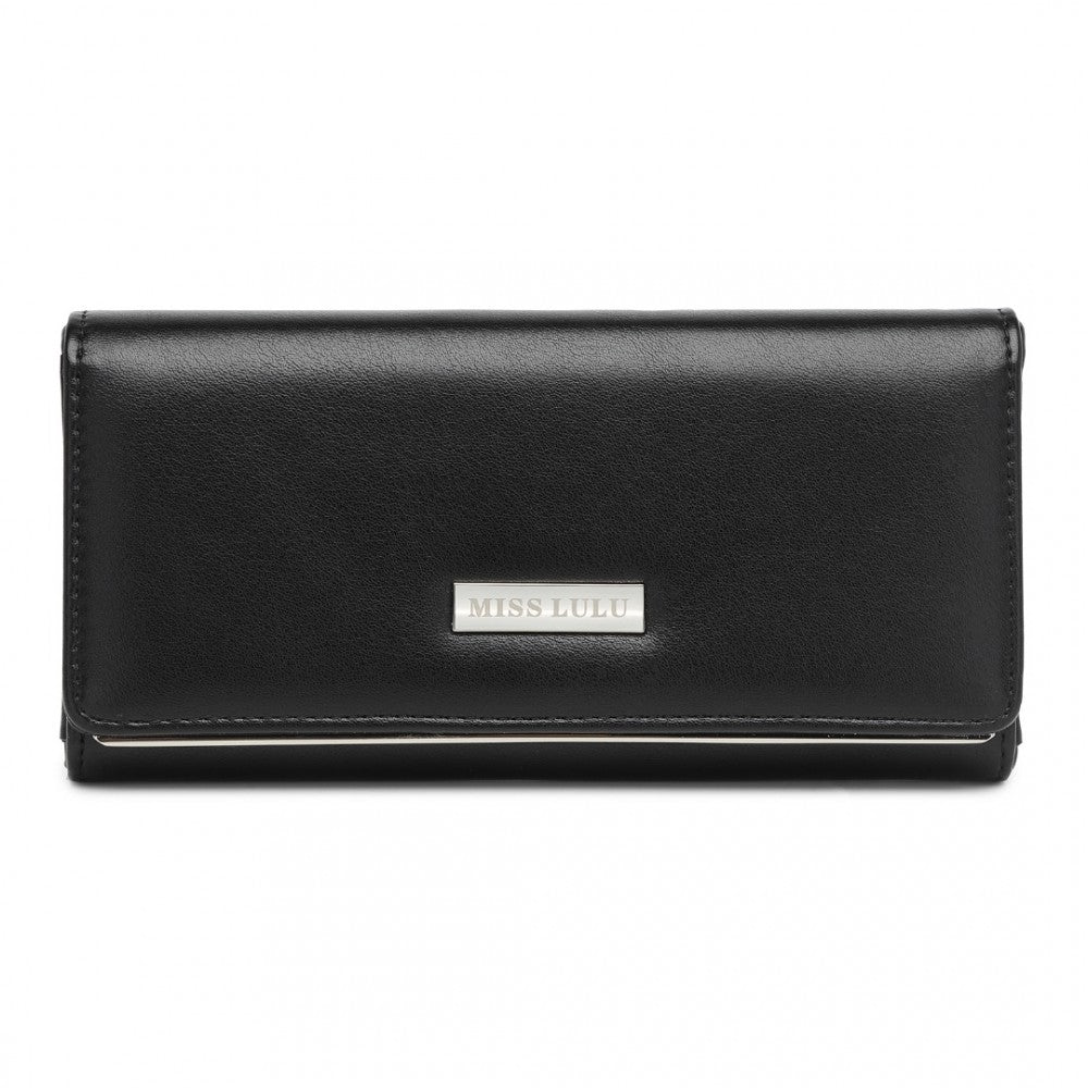 WTM2454 - MISS LULU SLEEK AND ELEGANT LONG WALLET FOR WOMEN– A TIMELESS ACCESSORY - PURPLE - The Baggage Shop