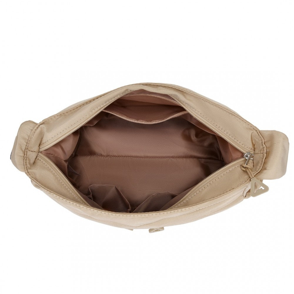 MSM2424 - MISS LULU ULTRA-LIGHT WATER-RESISTANT URBAN CASUAL COMMUTER CROSSBODY BAG - KHAKI - The Baggage Shop