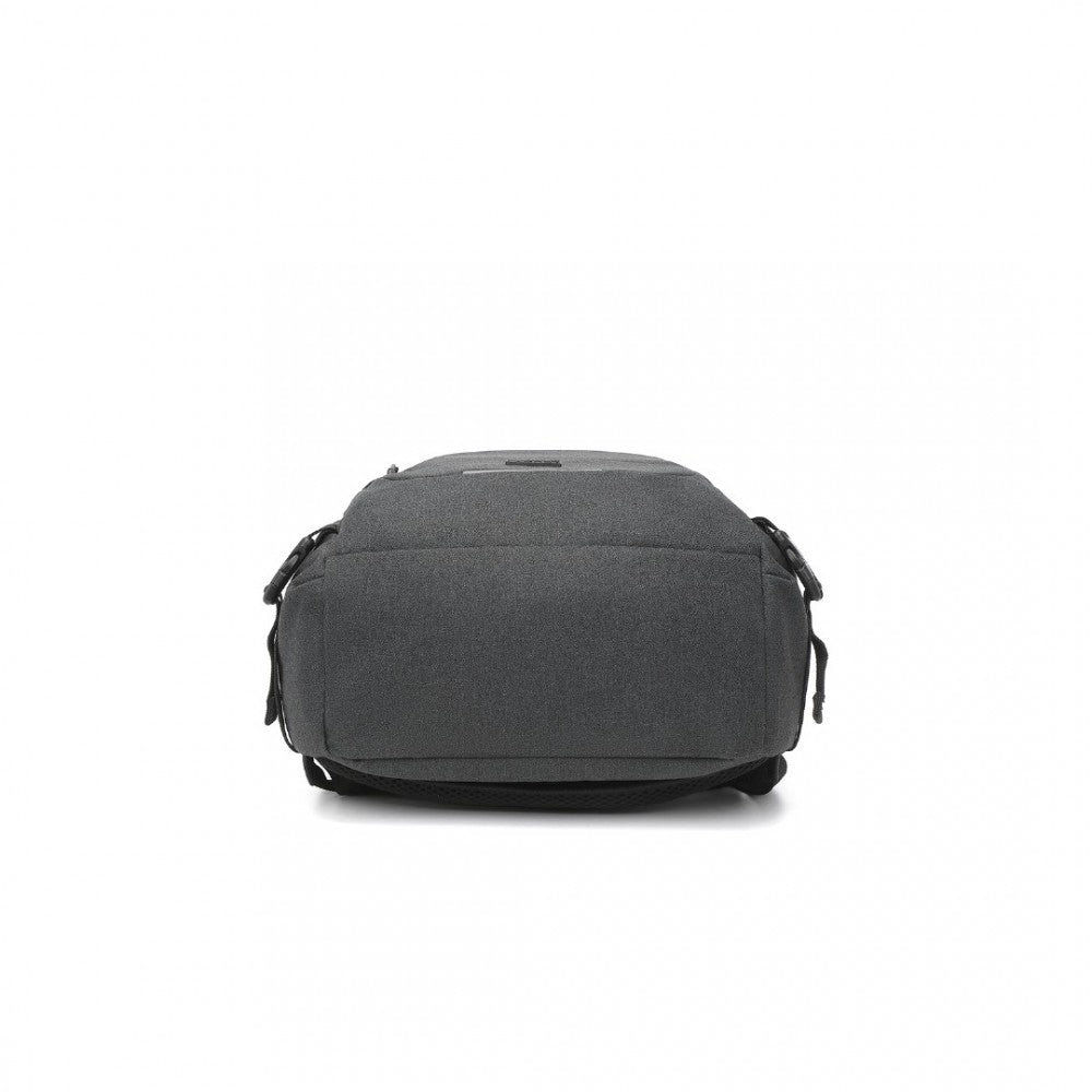 EM2347 - KONO MULTI-COMPARTMENT WATER-RESISTANT BACKPACK WITH USB CHARGING PORT - BLACK - The Baggage Shop