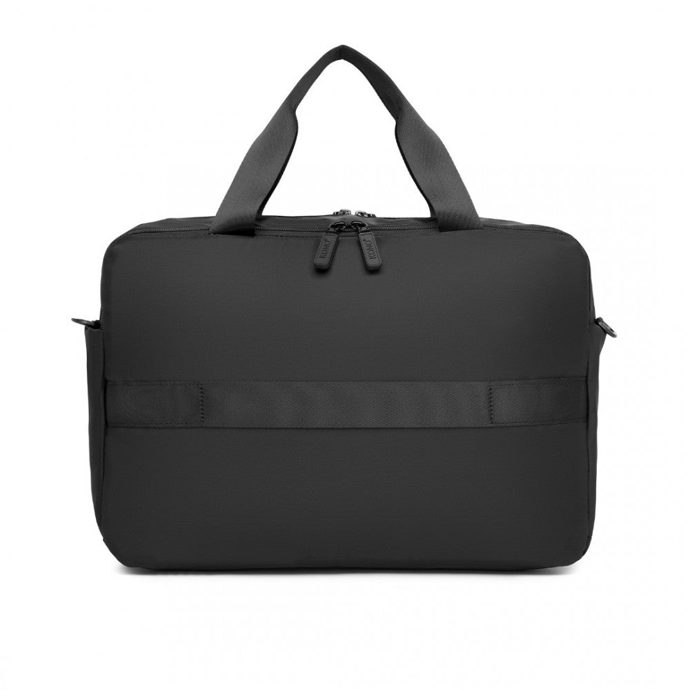 TVK2444 - KONO WATER-RESISTANT TRAVEL BAG WITH LAPTOP SLEEVE MULTI-FUNCTIONAL TOTE FOR BUSINESS AND WEEKEND LARGE CAPACITY FOR MEN AND WOMEN - BLACK - The Baggage Shop
