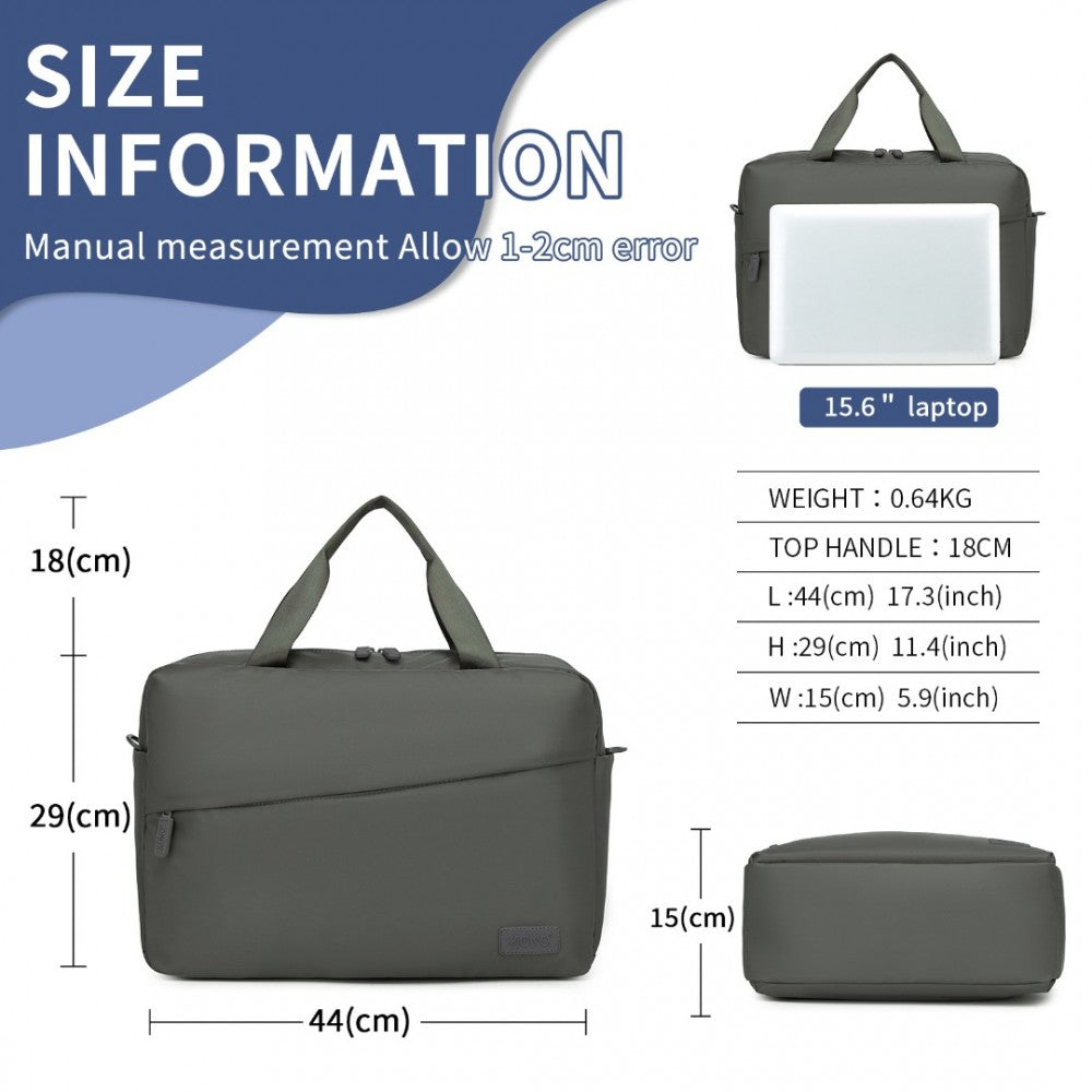 TVK2444 - KONO WATER-RESISTANT TRAVEL BAG WITH LAPTOP SLEEVE MULTI-FUNCTIONAL TOTE FOR BUSINESS AND WEEKEND LARGE CAPACITY FOR MEN AND WOMEN - GREY - The Baggage Shop