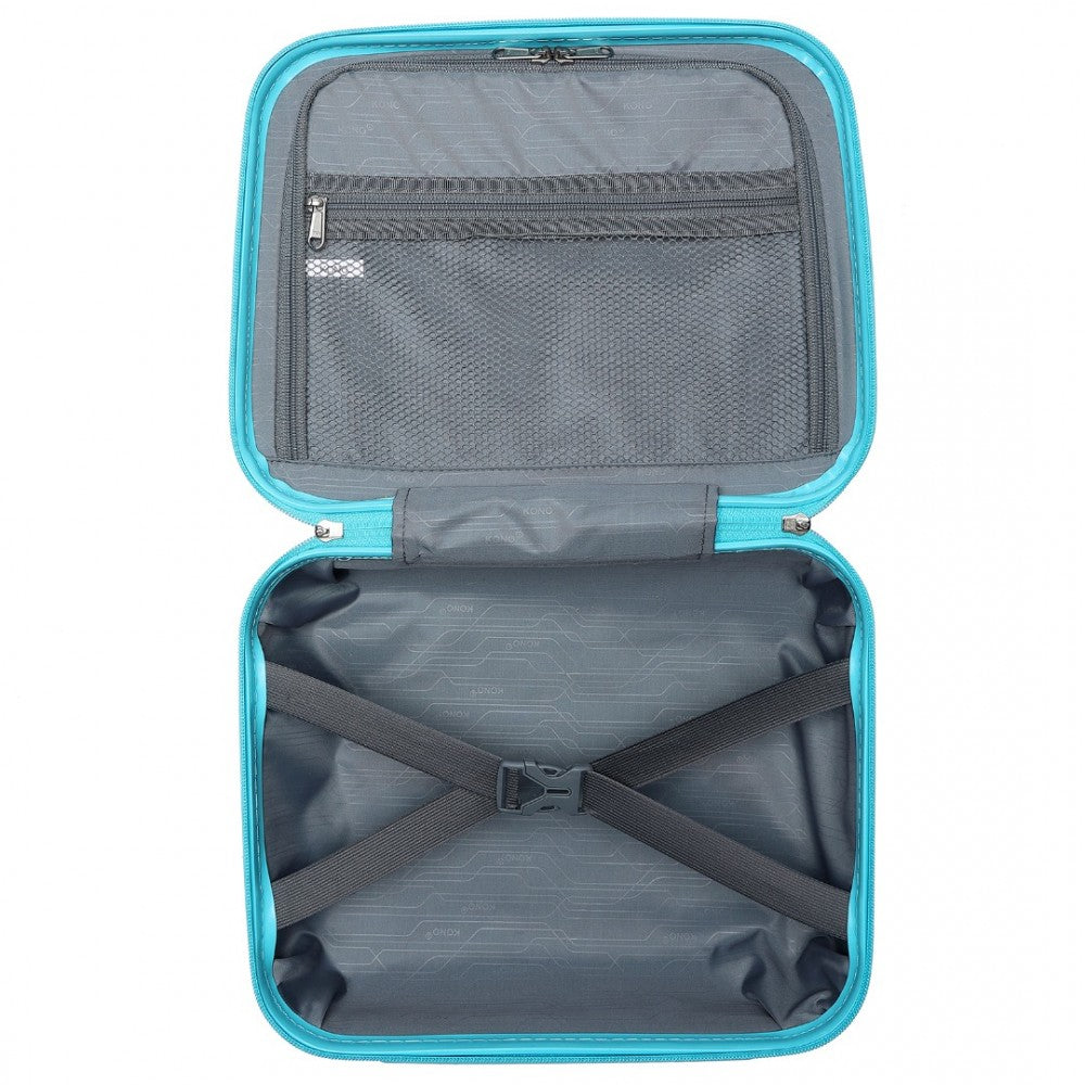 K2094L - KONO 14 INCH LIGHTWEIGHT POLYPROPYLENE HARD SHELL VANITY CASE - BLUE