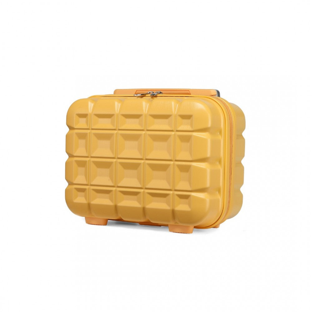 K2292L - KONO 13 INCH LIGHTWEIGHT HARD SHELL ABS VANITY CASE - YELLOW