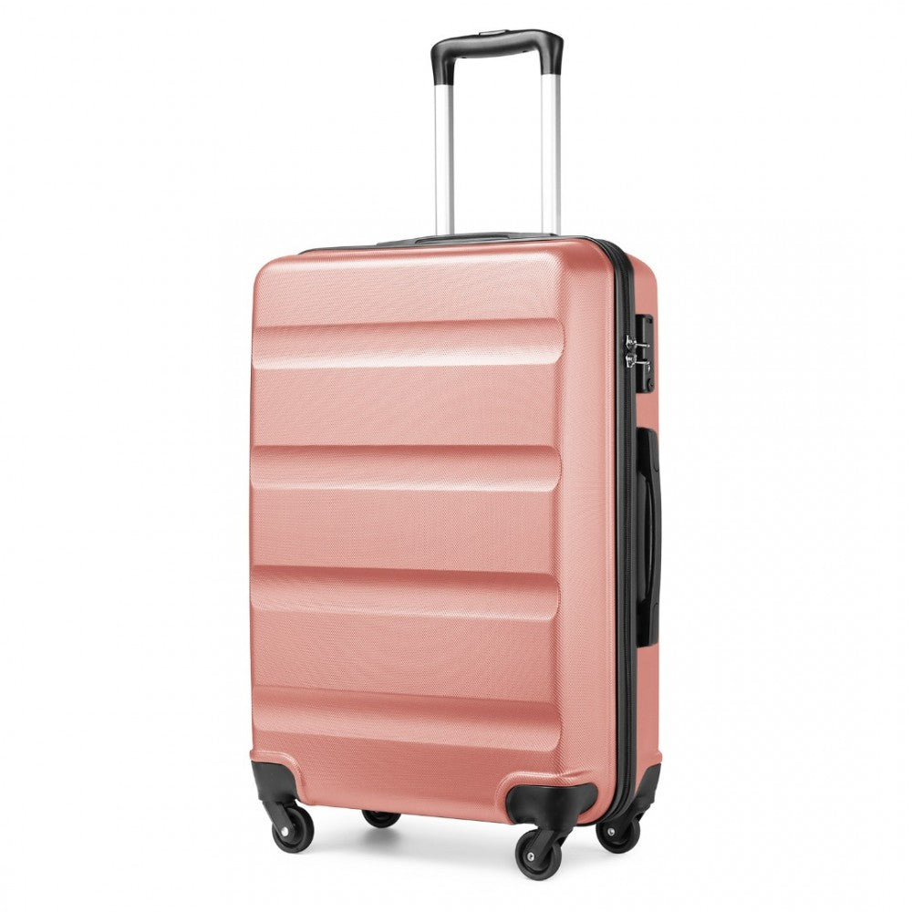 K2191L - KONO 28 INCH CHECK IN LUGGAGE - STREAMLINED ABS HARDSHELL SUITCASE WITH SECURE TSA LOCK - NUDE