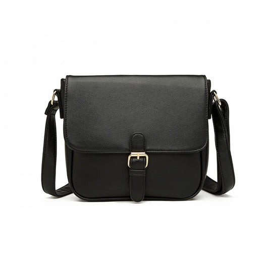 LB2003 - MISS LULU CLASSIC CROSS BODY SHOULDER BAG - BLACK