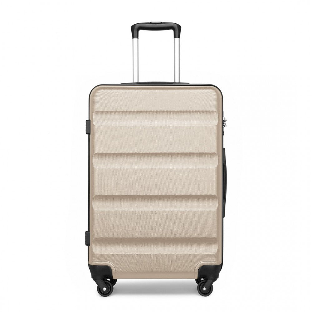 K2191L - KONO 24 INCH CHECK IN LUGGAGE - STREAMLINED ABS HARDSHELL SUITCASE WITH SECURE TSA LOCK - GOLD