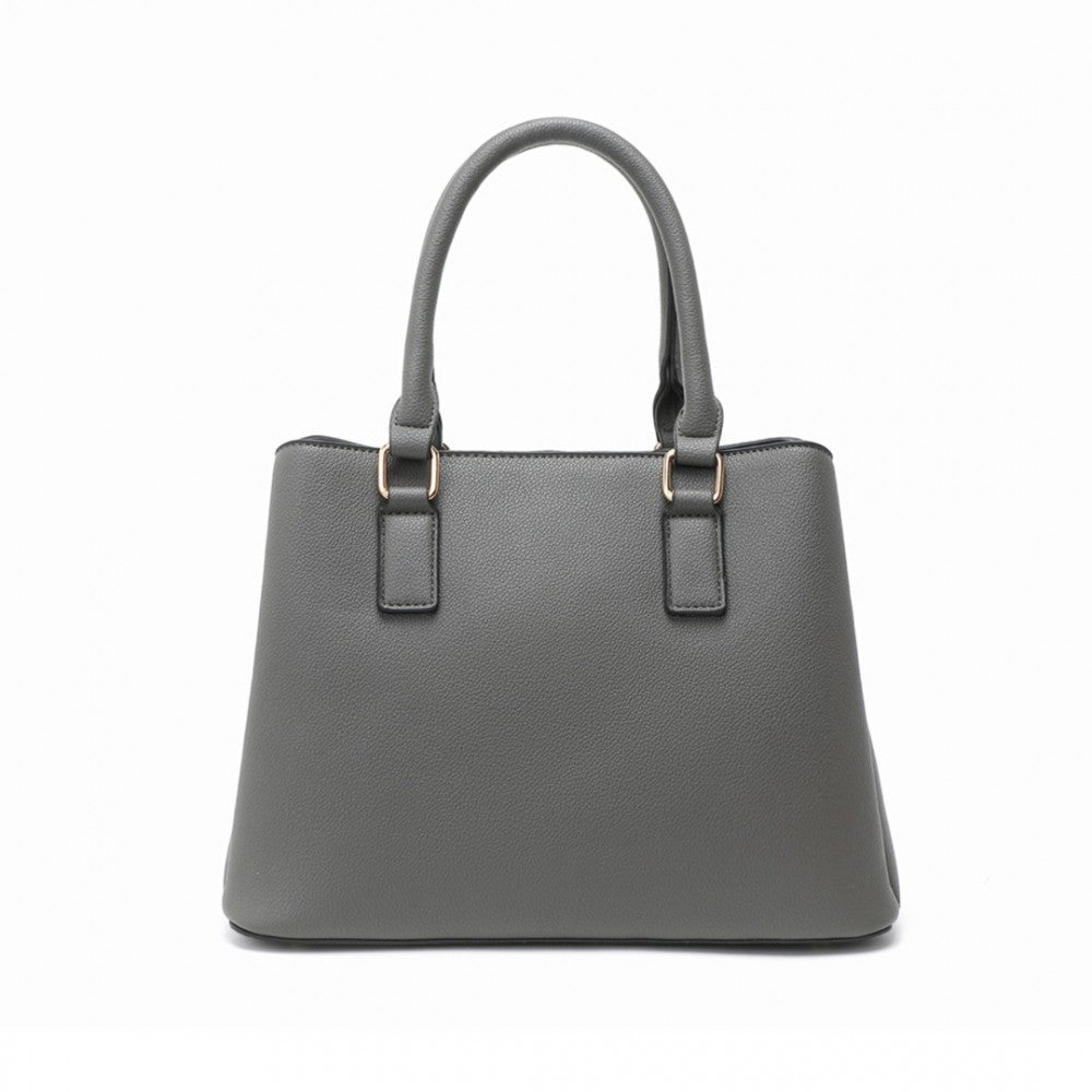 LT2352 - MISS LULU MODERN ELEGANCE PU LEATHER LADY'S TOTE - GREY