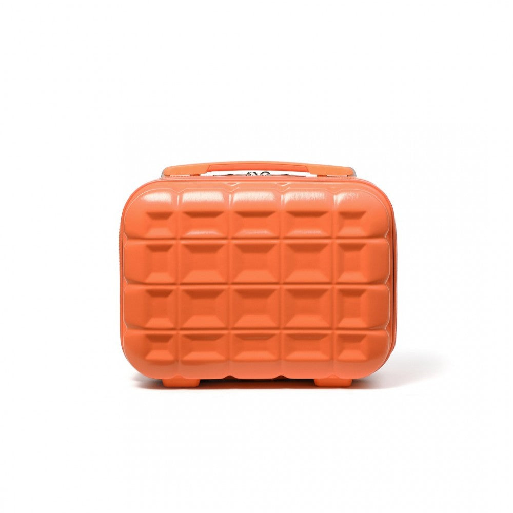 K2292L - KONO 13 INCH LIGHTWEIGHT HARD SHELL ABS VANITY CASE - ORANGE