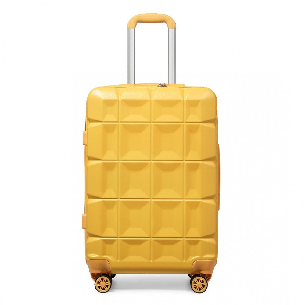 K2292L - KONO 28 INCH LIGHTWEIGHT HARD SHELL ABS SUITCASE WITH TSA LOCK - YELLOW