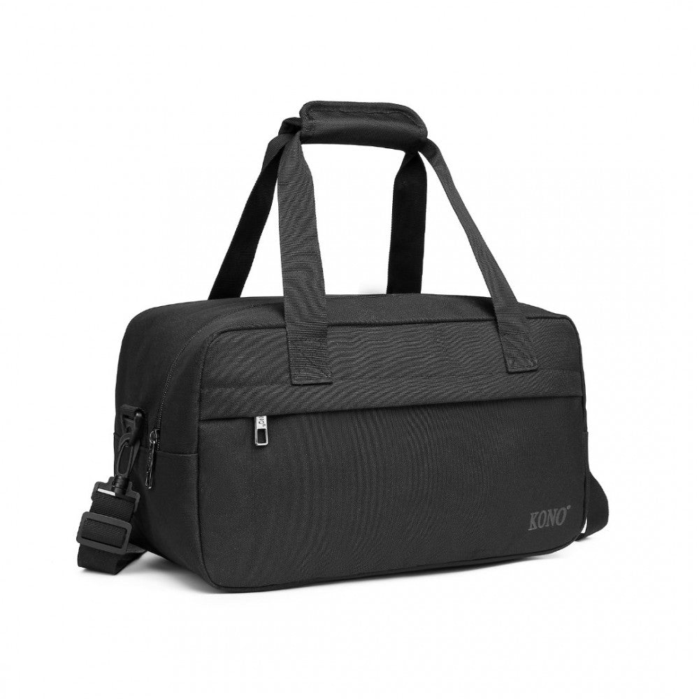 E1960S - KONO LIGHTWEIGHT MULTI PURPOSE UNISEX SPORTS TRAVEL DUFFEL BAG - BLACK