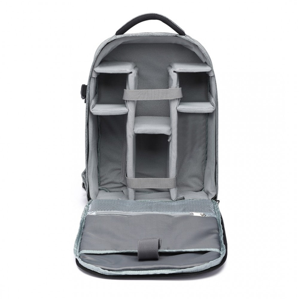 E6928 - KONO WATER RESISTANT SHOCKPROOF DSLR CAMERA BACKPACK - LIGHT GREY