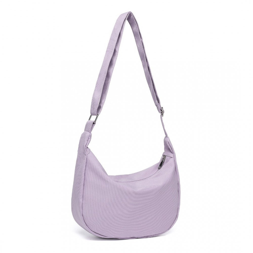 S2314 - WATER-RESISTANT PORTABLE CRESCENT SHOULDER CROSS BODY BAG - PURPLE