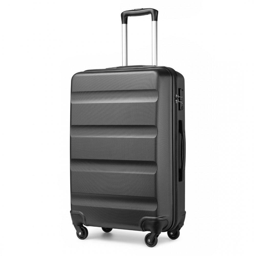 K2191L - KONO 28 INCH CHECK IN LUGGAGE - STREAMLINED ABS HARDSHELL SUITCASE WITH SECURE TSA LOCK - GREY