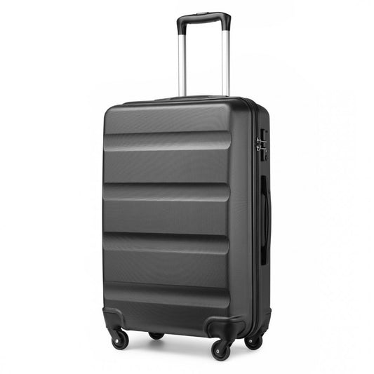 K2191L - KONO 28 INCH CHECK IN LUGGAGE - STREAMLINED ABS HARDSHELL SUITCASE WITH SECURE TSA LOCK - GREY