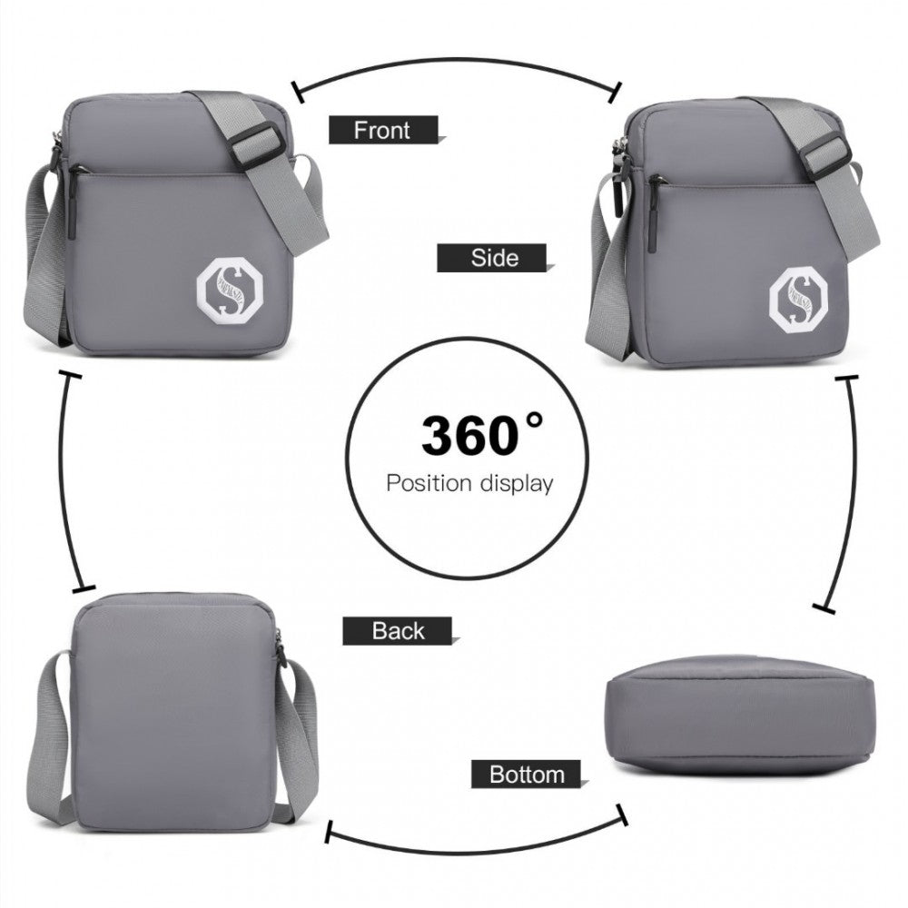 EB2363 - KONO LIGHTWEIGHT & GLOW-IN-THE-DARK 3-PIECE LAPTOP BACKPACK SET WITH CROSSBODY BAG AND PENCIL CASE - GREY