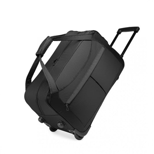 EQ2235 - KONO FOLDABLE LARGE CAPACITY TROLLEY TRAVEL BAG - BLACK