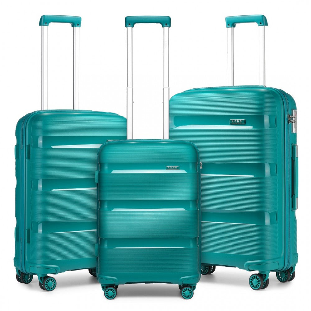 K2092L - VALIZA KONO BRIGHT HARD SHELL PP 3 PIEȚI SET - COLECȚIA CLASICĂ - TEAL