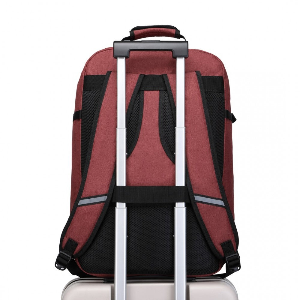 EM2231L - KONO LIGHTWEIGHT CABIN BAG TRAVEL BUSINESS BACKPACK - BURGUNDY