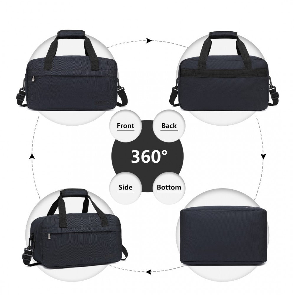 E1960S - KONO LIGHTWEIGHT MULTI PURPOSE UNISEX SPORTS TRAVEL DUFFEL BAG - DARK BLUE