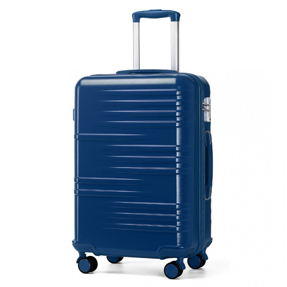 K2391L - BRITISH TRAVELLER 28 INCH DURABLE POLYCARBONATE AND ABS HARD SHELL SUITCASE WITH TSA LOCK - NAVY