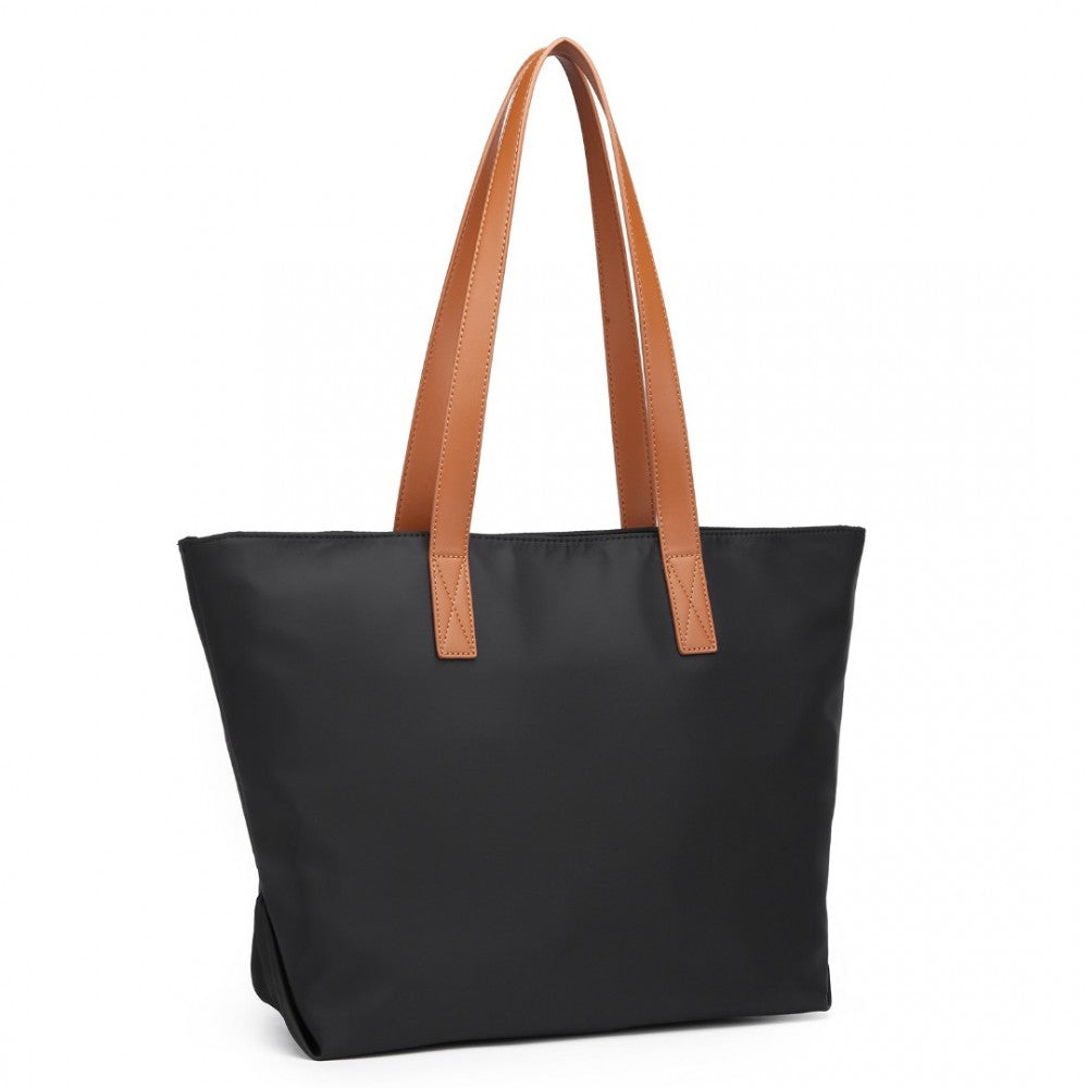 LH2240 - MISS LULU CASUAL WATERPROOF SHOPPING TOTE BAG - BLACK