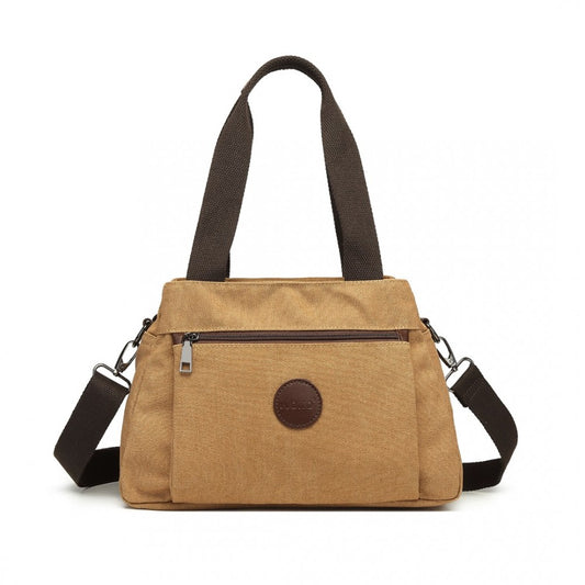 EH2045 - KONO CANVAS MULTI-FUNCTIONAL CROSS BODY BAG - BROWN