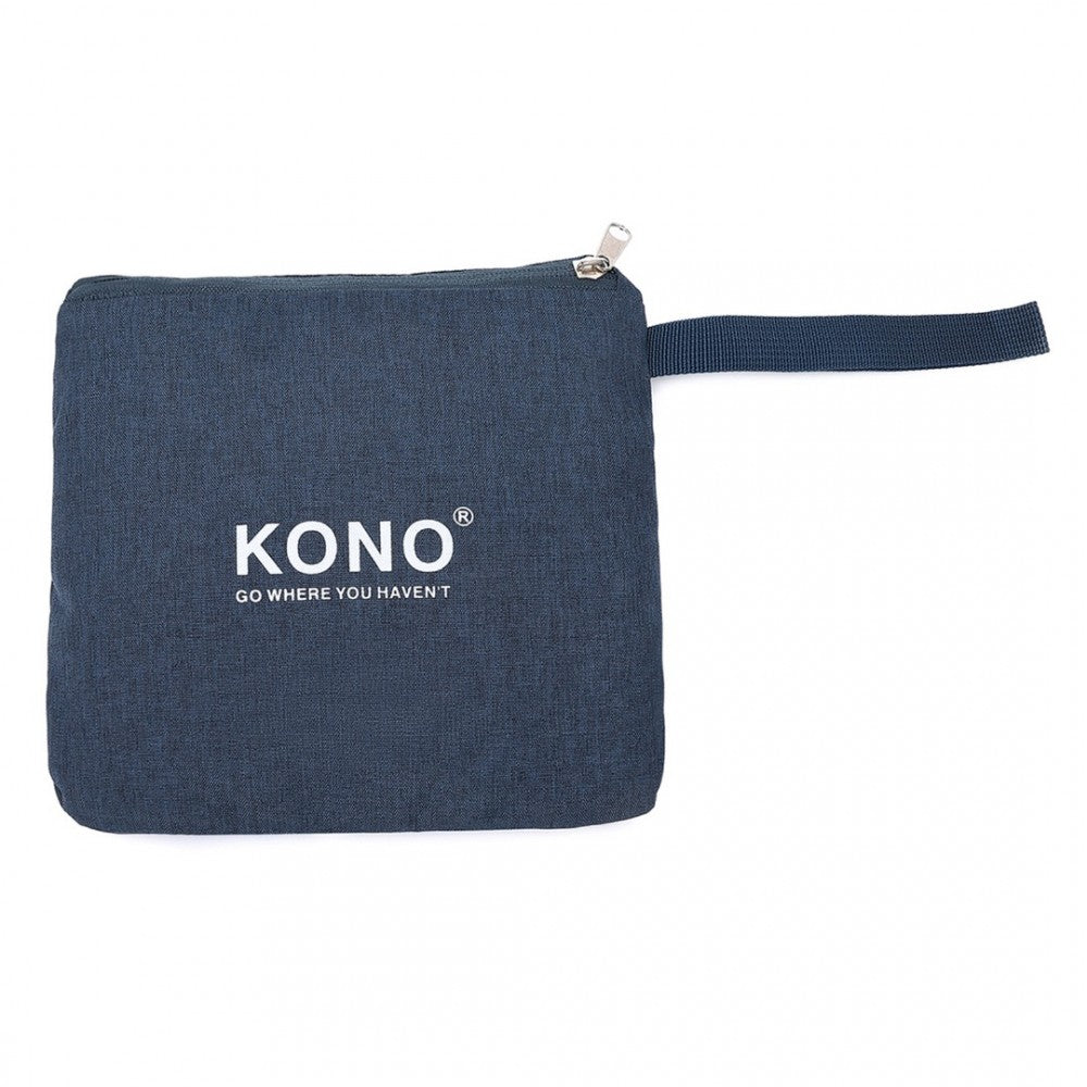 EQ2308 - KONO FOLDABLE WATERPROOF STORAGE CABIN TRAVEL HANDBAG - NAVY