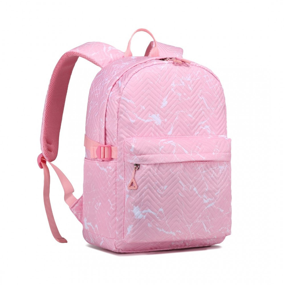 EQ2361 - KONO WATER-RESISTANT SCHOOL BACKPACK WITH SECURE LAPTOP COMPARTMENT - PINK