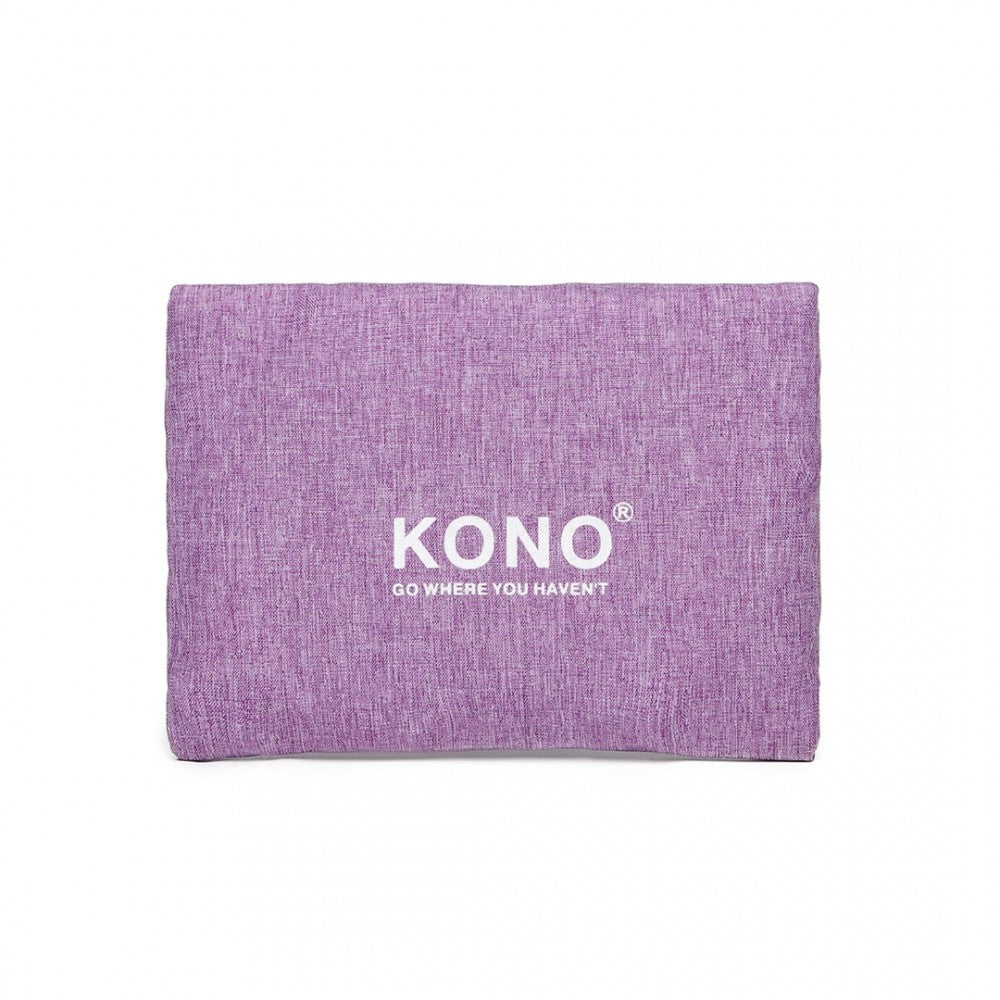 EQ2256 - KONO FOLDABLE WATERPROOF STORAGE TRAVEL HANDBAG - PURPLE