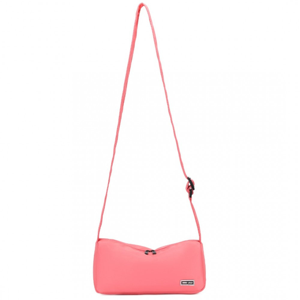 MSM2425 - MISS LULU VINTAGE CHIC LIGHTWEIGHT WATER-RESISTANT CROSSBODY BAG - a PINK