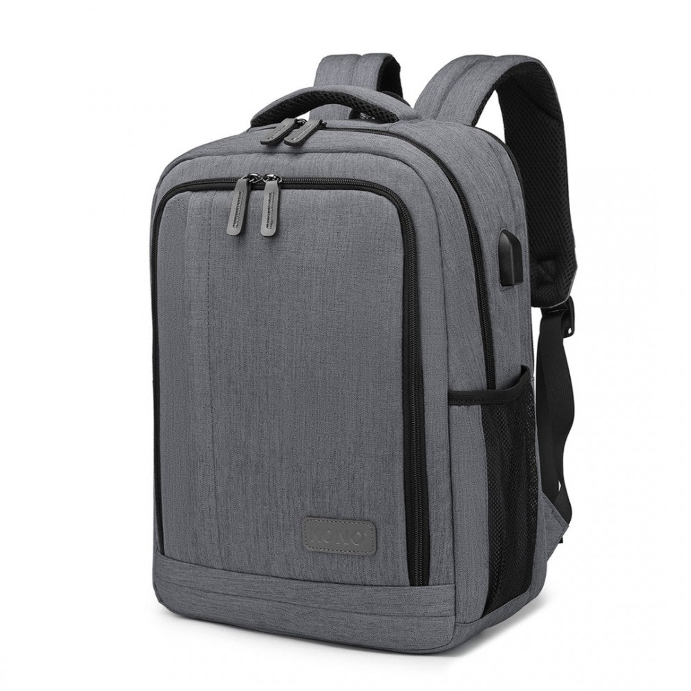 EM2111S - KONO MULTI-COMPARTMENT BACKPACK WITH USB PORT - GREY