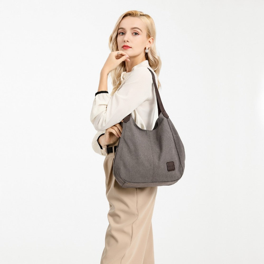 EB2040L - KONO CANVAS SHOULDER TOTE BAG - GREY