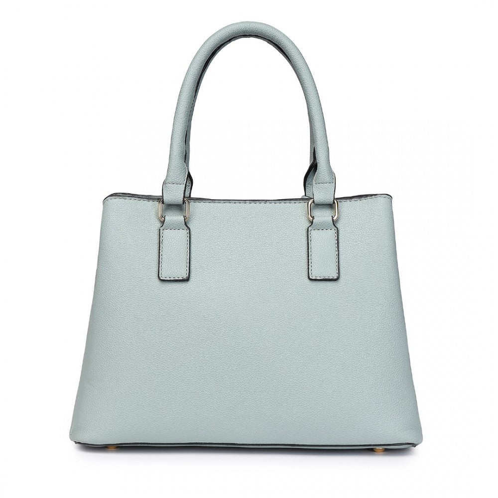 LT2352 - MISS LULU MODERN ELEGANCE PU LEATHER LADY'S TOTE - BLUE