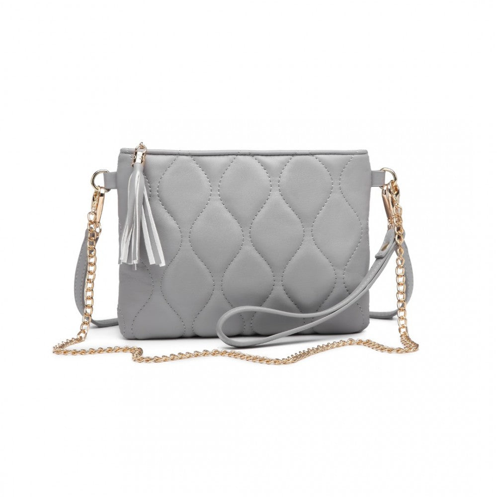 LB2247 - MISS LULU SMALL PU LEATHER SOFT CROSSBODY BAG - GREY